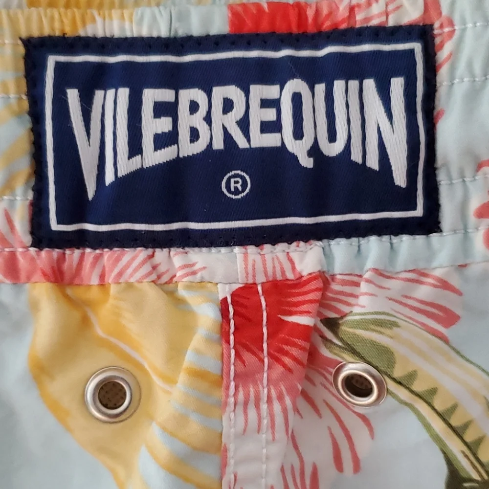 Vilebrequin toucan and floral print swim trunks
